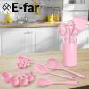 imageEfar Silicone Cooking Utensils Set 24Pcs Heat Resistant Kitchen Utensil with Holder Silicone Kitchen Tools with Spatula Turner Spoon Tongs Whisk NonToxic ampamp Dishwasher Safe KhakiPink