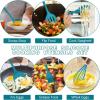 imageEfar Silicone Cooking Utensils Set 24Pcs Heat Resistant Kitchen Utensil with Holder Silicone Kitchen Tools with Spatula Turner Spoon Tongs Whisk NonToxic ampamp Dishwasher Safe KhakiBlue