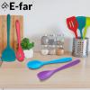 imageEfar Silicone Cooking Utensils Set 24Pcs Heat Resistant Kitchen Utensil with Holder Silicone Kitchen Tools with Spatula Turner Spoon Tongs Whisk NonToxic ampamp Dishwasher Safe KhakiColorful