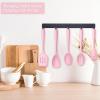 imageEfar Silicone Cooking Utensils Set 24Pcs Heat Resistant Kitchen Utensil with Holder Silicone Kitchen Tools with Spatula Turner Spoon Tongs Whisk NonToxic ampamp Dishwasher Safe KhakiPink