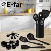 imageEfar Silicone Cooking Utensils Set 24Pcs Heat Resistant Kitchen Utensil with Holder Silicone Kitchen Tools with Spatula Turner Spoon Tongs Whisk NonToxic ampamp Dishwasher Safe KhakiBlack