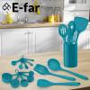 imageEfar Silicone Cooking Utensils Set 24Pcs Heat Resistant Kitchen Utensil with Holder Silicone Kitchen Tools with Spatula Turner Spoon Tongs Whisk NonToxic ampamp Dishwasher Safe KhakiBlue