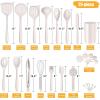 imageEfar Silicone Cooking Utensils Set 25 Piece Kitchen Utensils with Holder Non Toxic Kitchen Tools Spatula Turner Spoon Ladle Heat Resistant ampamp Dishwasher Safe  KhakiKhaki