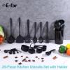 imageEfar Silicone Cooking Utensils Set 25 Piece Kitchen Utensils with Holder Non Toxic Kitchen Tools Spatula Turner Spoon Ladle Heat Resistant ampamp Dishwasher Safe  KhakiBlack