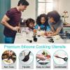 imageEfar Silicone Cooking Utensils Set 25 Piece Kitchen Utensils with Holder Non Toxic Kitchen Tools Spatula Turner Spoon Ladle Heat Resistant ampamp Dishwasher Safe  KhakiBlack