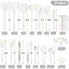 imageEfar Silicone Cooking Utensils Set 25 Piece Kitchen Utensils with Holder Non Toxic Kitchen Tools Spatula Turner Spoon Ladle Heat Resistant ampamp Dishwasher Safe  KhakiWhite