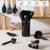imageEfar Silicone Cooking Utensils Set 446 Heat Resistant 10PCS Kitchen Utensils Set with Wooden Handle for Nonstick Cookware Kitchen Tools Spatula Whisk Tongs Ladle Nontoxic ampamp Healthy WhiteBlack
