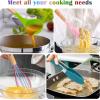 imageEfar Silicone Cooking Utensils Set 446 Heat Resistant 10PCS Kitchen Utensils Set with Wooden Handle for Nonstick Cookware Kitchen Tools Spatula Whisk Tongs Ladle Nontoxic ampamp Healthy WhiteMulticolor