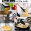 imageEfar Silicone Cooking Utensils Set 446 Heat Resistant 10PCS Kitchen Utensils Set with Wooden Handle for Nonstick Cookware Kitchen Tools Spatula Whisk Tongs Ladle Nontoxic ampamp Healthy WhiteBlack
