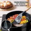 imageEfar Silicone Cooking Utensils Set 446 Heat Resistant 10PCS Kitchen Utensils Set with Wooden Handle for Nonstick Cookware Kitchen Tools Spatula Whisk Tongs Ladle Nontoxic ampamp Healthy WhiteGray