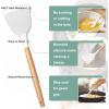 imageEfar Silicone Cooking Utensils Set 446 Heat Resistant 10PCS Kitchen Utensils Set with Wooden Handle for Nonstick Cookware Kitchen Tools Spatula Whisk Tongs Ladle Nontoxic ampamp Healthy WhiteWhite