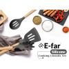 imageEfar Silicone Cooking Utensils Set 446 Heat Resistant 10PCS Kitchen Utensils Set with Wooden Handle for Nonstick Cookware Kitchen Tools Spatula Whisk Tongs Ladle Nontoxic ampamp Healthy WhiteGray