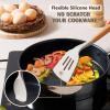 imageEfar Silicone Cooking Utensils Set 446 Heat Resistant 10PCS Kitchen Utensils Set with Wooden Handle for Nonstick Cookware Kitchen Tools Spatula Whisk Tongs Ladle Nontoxic ampamp Healthy WhiteKhaki