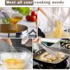 imageEfar Silicone Cooking Utensils Set 446 Heat Resistant 10PCS Kitchen Utensils Set with Wooden Handle for Nonstick Cookware Kitchen Tools Spatula Whisk Tongs Ladle Nontoxic ampamp Healthy WhiteKhaki