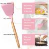 imageEfar Silicone Cooking Utensils Set 446 Heat Resistant 10PCS Kitchen Utensils Set with Wooden Handle for Nonstick Cookware Kitchen Tools Spatula Whisk Tongs Ladle Nontoxic ampamp Healthy WhitePink