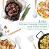 imageEfar Silicone Cooking Utensils Set 446 Heat Resistant 10PCS Kitchen Utensils Set with Wooden Handle for Nonstick Cookware Kitchen Tools Spatula Whisk Tongs Ladle Nontoxic ampamp Healthy WhiteWhite