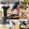 imageEfar Silicone Cooking Utensils Set 446 Heat Resistant 10PCS Kitchen Utensils Set with Wooden Handle for Nonstick Cookware Kitchen Tools Spatula Whisk Tongs Ladle Nontoxic ampamp Healthy WhiteBlack