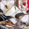imageEfar Silicone Cooking Utensils Set 7 Pcs Heat Resistant Kitchen Utensils with Stainless Steel Handle Slotted Turner Spoon Soup Ladle Pasta Server Skimmer Tongs for Nonstick Cookware GrayBlack