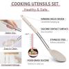 imageEfar Silicone Cooking Utensils Set 7 Pcs Heat Resistant Kitchen Utensils with Stainless Steel Handle Slotted Turner Spoon Soup Ladle Pasta Server Skimmer Tongs for Nonstick Cookware GrayKhaki
