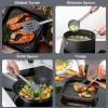 imageEfar Silicone Cooking Utensils Set 7 Pcs Heat Resistant Kitchen Utensils with Stainless Steel Handle Slotted Turner Spoon Soup Ladle Pasta Server Skimmer Tongs for Nonstick Cookware GrayGray