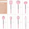 imageEfar Silicone Cooking Utensils Set 7 Pcs Heat Resistant Kitchen Utensils with Stainless Steel Handle Slotted Turner Spoon Soup Ladle Pasta Server Skimmer Tongs for Nonstick Cookware GrayPink
