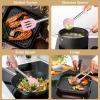 imageEfar Silicone Cooking Utensils Set 7 Pcs Heat Resistant Kitchen Utensils with Stainless Steel Handle Slotted Turner Spoon Soup Ladle Pasta Server Skimmer Tongs for Nonstick Cookware GrayPink