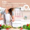 imageEfar Silicone Cooking Utensils Set 7 Pcs Heat Resistant Kitchen Utensils with Stainless Steel Handle Slotted Turner Spoon Soup Ladle Pasta Server Skimmer Tongs for Nonstick Cookware GrayPink