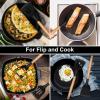 imageEfar Silicone Spatula Turner 2 Pack Heat Resistant Kitchen Spatulas for Nonstick Cookware Rubber Solid Slotted Spatula Cooking Utensils for Fish Eggs Pancakes WhiteBlack