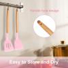 imageEfar Silicone Spatula Turner 2 Pack Heat Resistant Kitchen Spatulas for Nonstick Cookware Rubber Solid Slotted Spatula Cooking Utensils for Fish Eggs Pancakes WhitePink
