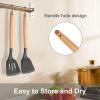 imageEfar Silicone Spatula Turner 2 Pack Heat Resistant Kitchen Spatulas for Nonstick Cookware Rubber Solid Slotted Spatula Cooking Utensils for Fish Eggs Pancakes WhiteGray