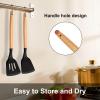 imageEfar Silicone Spatula Turner 2 Pack Heat Resistant Kitchen Spatulas for Nonstick Cookware Rubber Solid Slotted Spatula Cooking Utensils for Fish Eggs Pancakes WhiteBlack