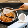 imageEfar Silicone Spatula Turner 2 Pack Heat Resistant Kitchen Spatulas for Nonstick Cookware Rubber Solid Slotted Spatula Cooking Utensils for Fish Eggs Pancakes WhiteKhaki