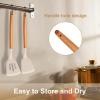 imageEfar Silicone Spatula Turner 2 Pack Heat Resistant Kitchen Spatulas for Nonstick Cookware Rubber Solid Slotted Spatula Cooking Utensils for Fish Eggs Pancakes WhiteKhaki