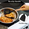 imageEfar Silicone Spatula Turner 2 Pack Heat Resistant Kitchen Spatulas for Nonstick Cookware Rubber Solid Slotted Spatula Cooking Utensils for Fish Eggs Pancakes WhiteBlack