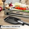 imageEfar Spoon Rest for Stove Top 2Piece Stainless Steel Spoon Holder for Kitchen Counter Spatula Ladle Utensils Rest Heavy Duty ampamp Large Size Dishwasher Safe85 x 43 InchBlack