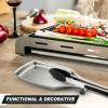 imageEfar Spoon Rest for Stove Top 2Piece Stainless Steel Spoon Holder for Kitchen Counter Spatula Ladle Utensils Rest Heavy Duty ampamp Large Size Dishwasher Safe85 x 43 InchSilver