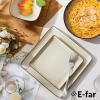 imageEfar Square Plates and Bowls Sets 12Piece Stoneware Dinnerware Sets for 4 Reactive Glaze Dish Set Chip and Scratch Resistant Microwave and Dishwasher Safe Seashell WhiteSandy Beige