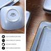 imageEfar Square Plates and Bowls Sets 12Piece Stoneware Dinnerware Sets for 4 Reactive Glaze Dish Set Chip and Scratch Resistant Microwave and Dishwasher Safe Seashell WhiteOcean Blue