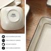 imageEfar Square Plates and Bowls Sets 12Piece Stoneware Dinnerware Sets for 4 Reactive Glaze Dish Set Chip and Scratch Resistant Microwave and Dishwasher Safe Seashell WhiteSandy Beige