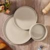 imageEfar Stoneware Dinnerware Sets 12Piece Plates and Bowls Dish Set for 4 Kitchen Modern Dinning Ware Chip and Scratch Resistant Microwave ampamp Dishwasher Safe Matte BlackBright Khaki