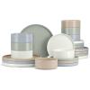 imageEfar Stoneware Dinnerware Sets 12Piece Plates and Bowls Dish Set for 4 Kitchen Modern Dinning Ware Chip and Scratch Resistant Microwave ampamp Dishwasher Safe Matte BlackMulticolor