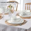 imageEfar Stoneware Dinnerware Sets 12Piece Plates and Bowls Dish Set for 4 Kitchen Modern Dinning Ware Chip and Scratch Resistant Microwave ampamp Dishwasher Safe Matte BlackStone White