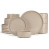imageEfar Stoneware Dinnerware Sets 12Piece Plates and Bowls Dish Set for 4 Kitchen Modern Dinning Ware Chip and Scratch Resistant Microwave ampamp Dishwasher Safe Matte BlackBright Khaki