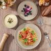 imageEfar Stoneware Dinnerware Sets 12Piece Plates and Bowls Dish Set for 4 Kitchen Modern Dinning Ware Chip and Scratch Resistant Microwave ampamp Dishwasher Safe Matte BlackBright Khaki