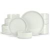 imageEfar Stoneware Dinnerware Sets 12Piece Plates and Bowls Dish Set for 4 Kitchen Modern Dinning Ware Chip and Scratch Resistant Microwave ampamp Dishwasher Safe Matte BlackStone White