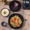 imageEfar Stoneware Dinnerware Sets 12Piece Plates and Bowls Dish Set for 4 Kitchen Modern Dinning Ware Chip and Scratch Resistant Microwave ampamp Dishwasher Safe Matte BlackMatte Black