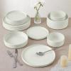 imageEfar Stoneware Dinnerware Sets 12Piece Plates and Bowls Dish Set for 4 Kitchen Modern Dinning Ware Chip and Scratch Resistant Microwave ampamp Dishwasher Safe Matte BlackStone White