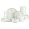 imageEfar Stoneware Dinnerware Sets 12Piece Plates and Bowls Dish Set for 4 Kitchen Modern Dinning Ware Chip and Scratch Resistant Microwave ampamp Dishwasher Safe Matte BlackStone White