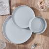 imageEfar Stoneware Dinnerware Sets 12Piece Plates and Bowls Dish Set for 4 Kitchen Modern Dinning Ware Chip and Scratch Resistant Microwave ampamp Dishwasher Safe Matte BlackHaze Gray