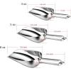 imageIce Scoop Efar Stainless Steel Kitchen Utility Scoop Set Ideal for Ice CubeCoffee BeanFoodCandyFlourPopcorn Set of 3 5812 Ounce358 Ounce